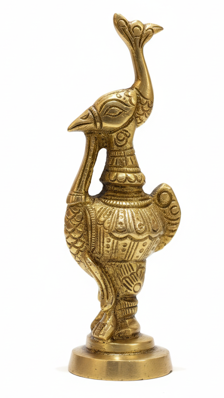 Handcrafted Brass Peacock Decorative Statue