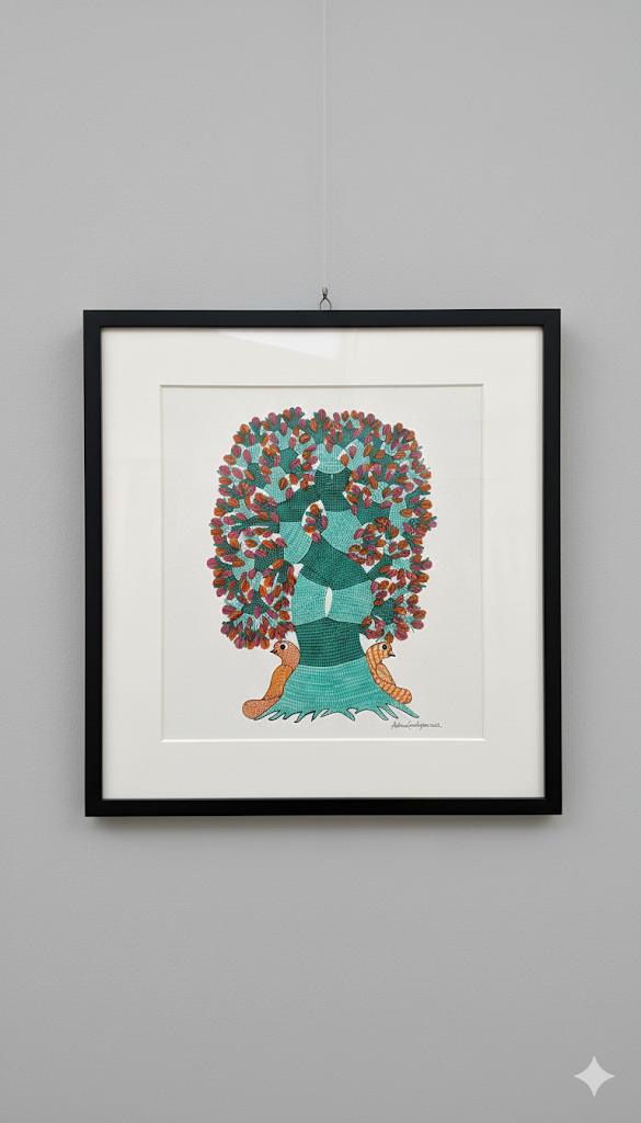 Tree of Life with Serpents – Contemporary Folk Art Painting